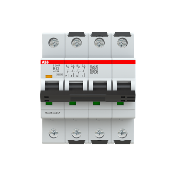 S304P-D63 Miniature Circuit Breaker - 4P - D - 63 A image 1