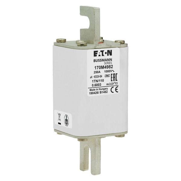 Fuse-link, high speed, 250 A, AC 1000 V, DIN 1, 51 x 69 x 138 mm, aR, DIN, IEC, single indicator image 23