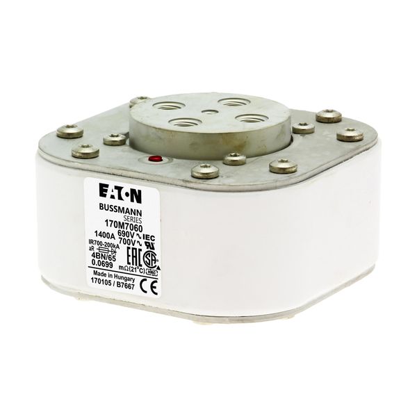 Fuse-link, high speed, 1400 A, AC 690 V, size 4, 67 x 105 x 105 mm, aR, IEC, single indicator image 9