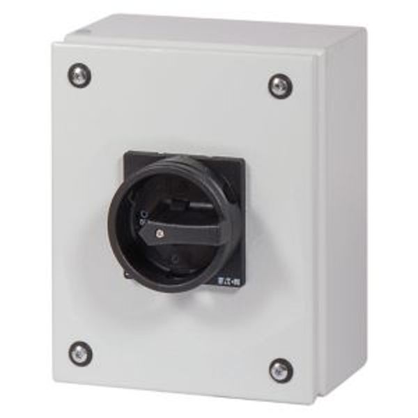 Main switch, P3, 63 A, surface mounting, 3 pole, STOP function, With black rotary handle and locking ring, Lockable in the 0 (Off) position, in steel image 5