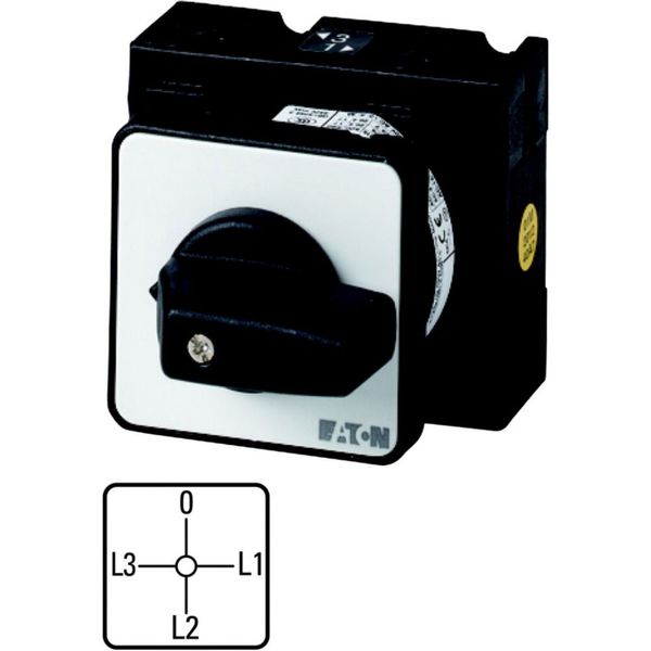 Ammeter selector switches, T3, 32 A, flush mounting, 3 contact unit(s), Contacts: 6, 90 °, maintained, With 0 (Off) position, L3-0-L1-L2, Design numbe image 1