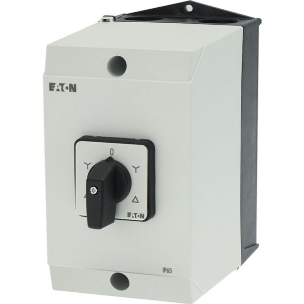 Reversing star-delta switches, T3, 32 A, surface mounting, 5 contact unit(s), Contacts: 10, 60 °, maintained, With 0 (Off) position, D-Y-0-Y-D, Design image 8