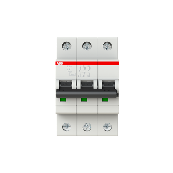 S203-D2 Miniature Circuit Breaker - 3P - D - 2 A image 4