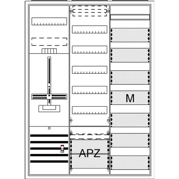 DA37GD Meter board, Field width: 3, Rows: 57, 1100 mm x 800 mm x 215 mm, Isolated (Class II), IP31 image 17