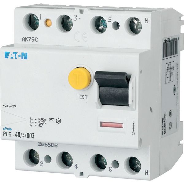 Residual current circuit breaker (RCCB), 63A, 4 p, 100mA, type G/A image 2