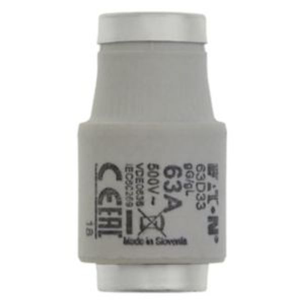 Fuse-link, LV, 63 A, AC 500 V, D3, gL/gG, IEC, time-delay image 8