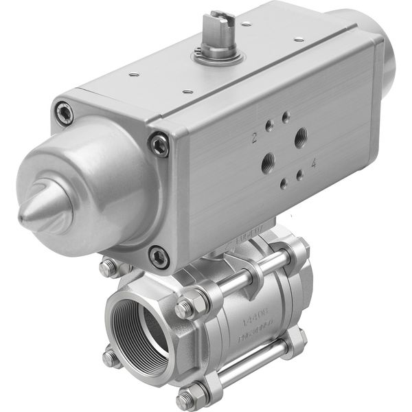 VZBA-3/4"-GG-63-T-22-F0304-V4V4T-PS30-R-90-4-C Ball valve actuator unit image 1
