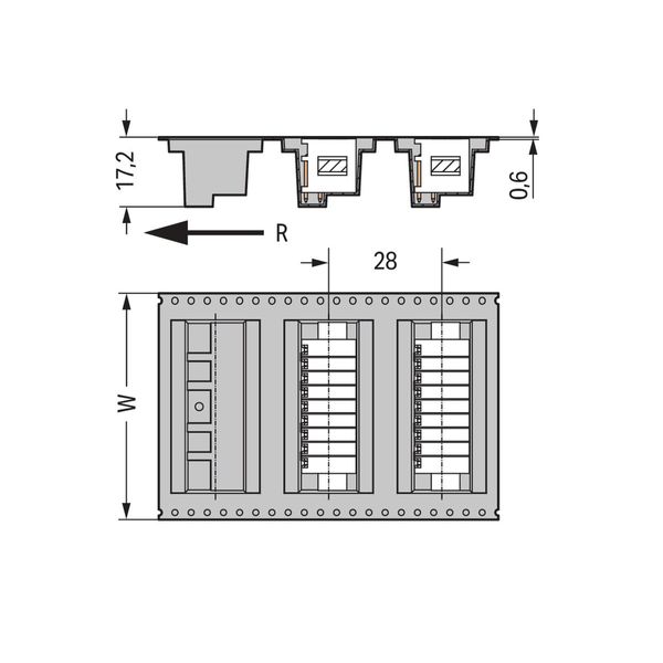 THR male header, 2-row 0.8 x 0.8 mm solder pin angled black image 3