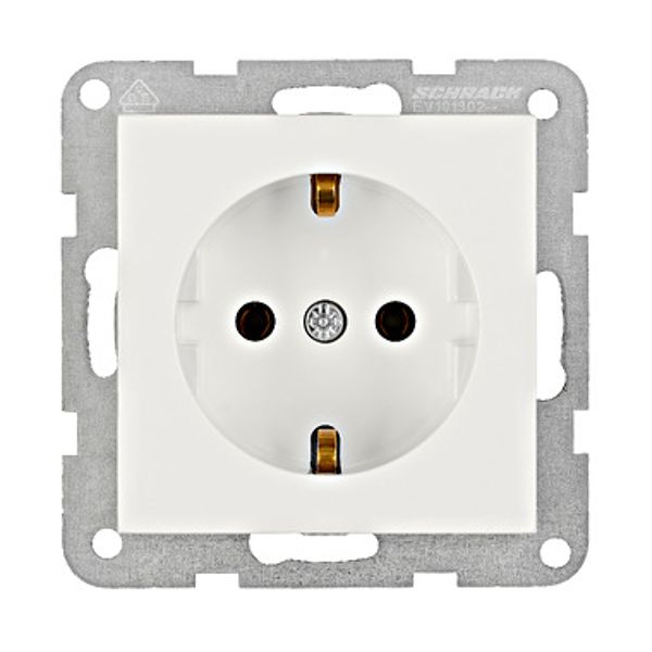 Socket outlet, screw clamps, white image 1