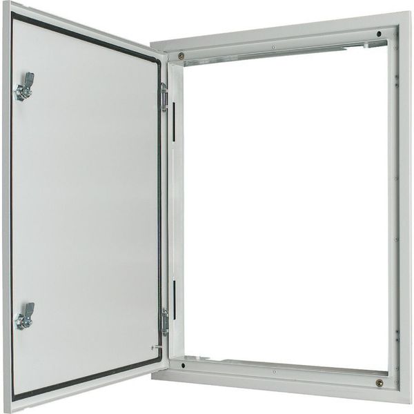 3-component flush-mounted door frame with door, double-bit lock, IP54, HxW = 1260 x 1000 mm, white image 3