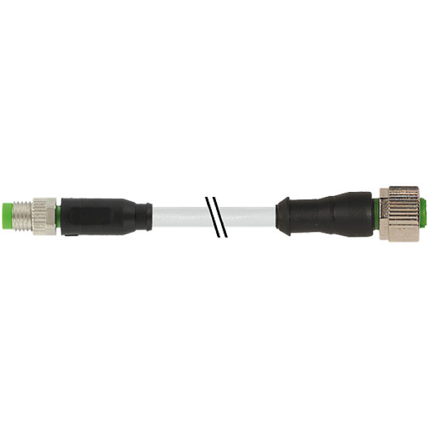 M8 male 0° / M12 female 0° A-cod. PVC 4x0.25 gy UL/CSA 2m image 1