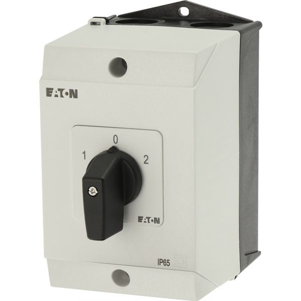 Reversing switches, T3, 32 A, surface mounting, 2 contact unit(s), Contacts: 4, 45 °, maintained, With 0 (Off) position, 1-0-2, Design number 8400 image 8