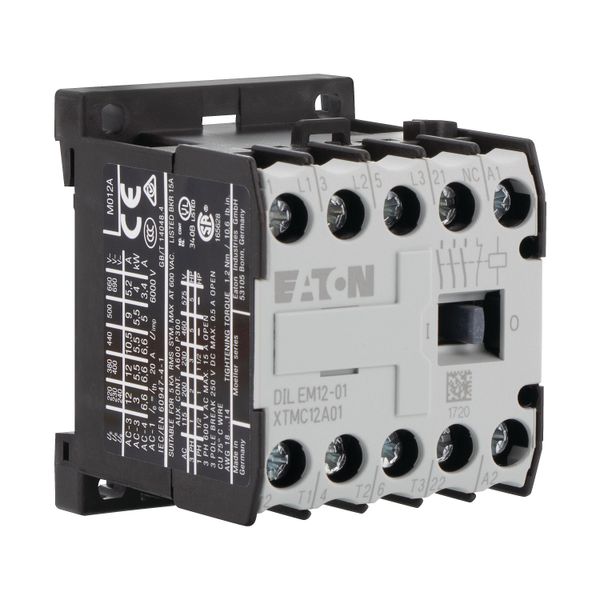 Contactor, 24 V 50/60 Hz, 3 pole, 380 V 400 V, 5.5 kW, Contacts N/C = Normally closed= 1 NC, Screw terminals, AC operation image 17
