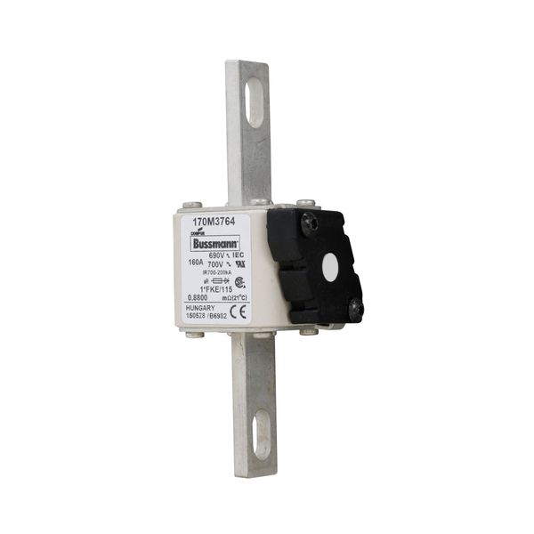 Fuse-link, high speed, 160 A, AC 690 V, compact size 1, 45 x 59 x 148 mm, aR, IEC, UL, single indicator image 12