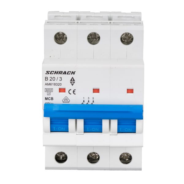 Miniature Circuit Breaker (MCB) AMPARO 6kA, B 20A, 3-pole image 8