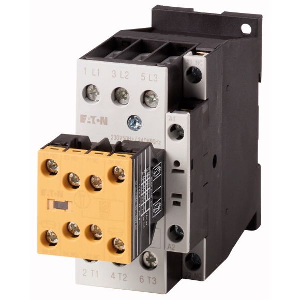 Safety contactor, 380 V 400 V: 11 kW, 2 N/O, 3 NC, RDC 24: 24 - 27 V DC, DC operation, Screw terminals, With mirror contact (not for microswitches). image 1