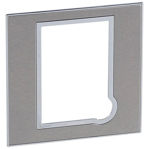 Arteor Surround Plate for 13A Fused Connection Unit Switched Brushed Stainless Steel image 1