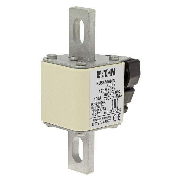 Fuse-link, high speed, 100 A, AC 690 V, compact size 1, 45 x 59 x 110 mm, aR, IEC, UL image 18