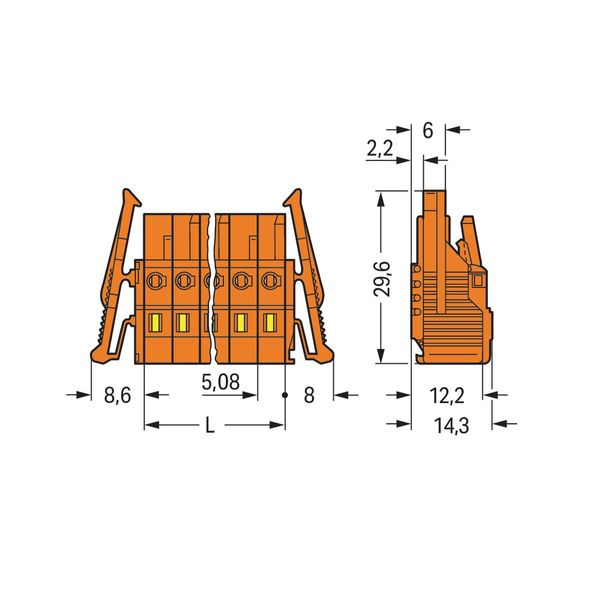 1-conductor female connector CAGE CLAMP® 2.5 mm² orange image 4