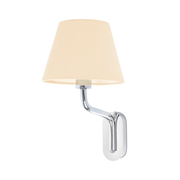 ETERNA CHROME WALL LAMP E27 15W BEIGE LAMPSHADE image 1