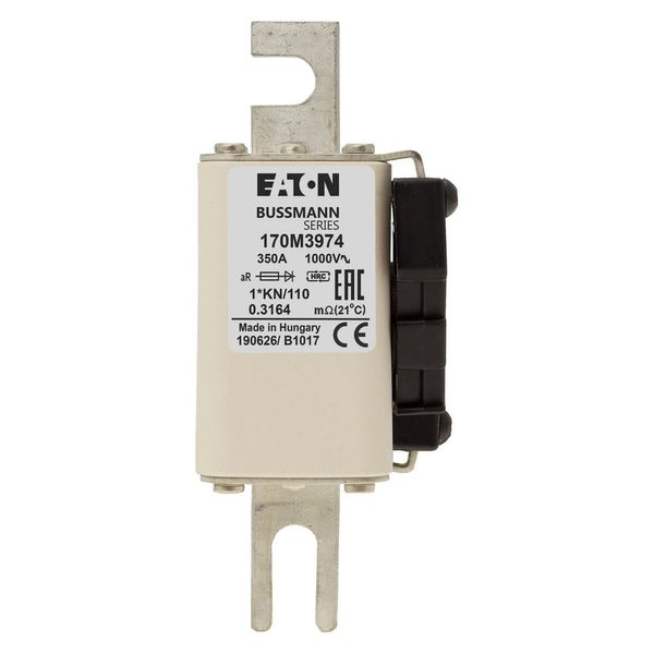 Fuse-link, high speed, 350 A, AC 1000 V, compact DIN 1, 43 x 61 x 138 mm, aR, DIN, IEC, type K indicator image 14