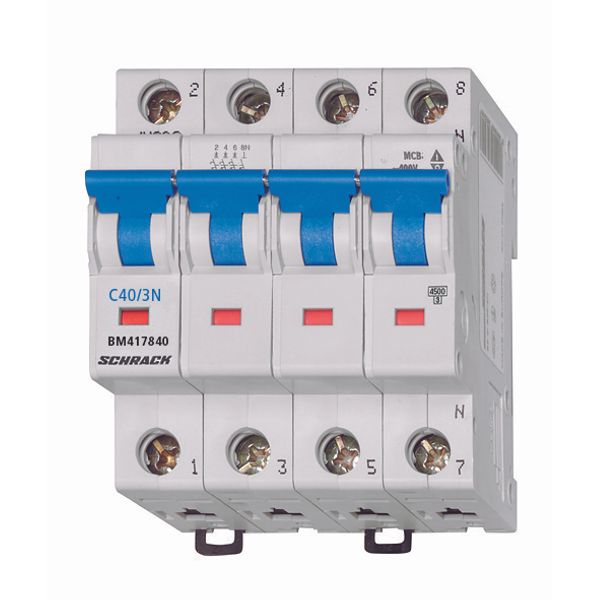 Miniature Circuit Breaker (MCB) C, 40A, 3+N, 4.5KA image 1