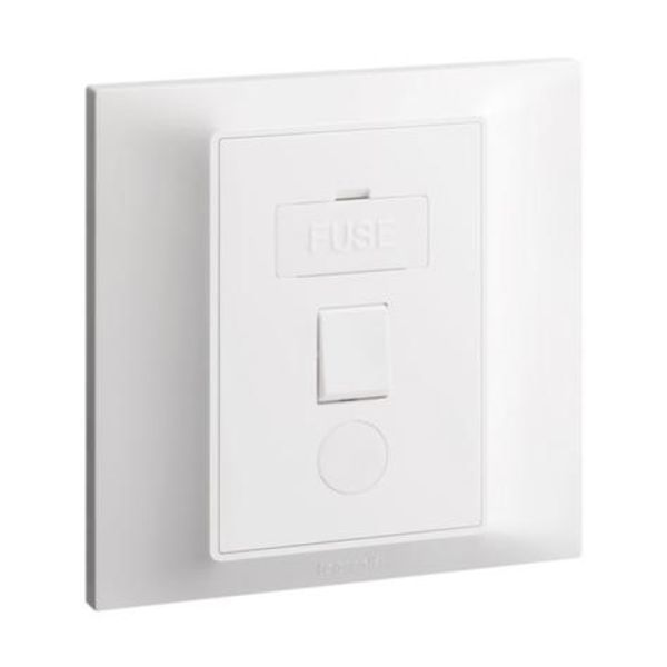 Belanko S - switched Fused Connection Unit + cord outlet - White image 1