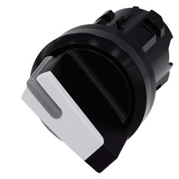 Selector switch, illuminable, 22 mm, round, plastic, white, selector switch, short, 3SU1002-2BF60-0AA0-Z Y12 image 2