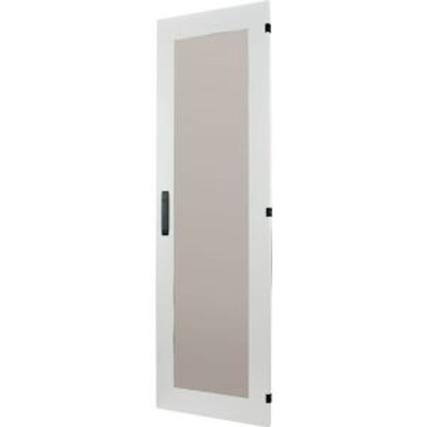 Section door with glass window, closed IP55, left or right-hinged, HxW = 1400 x 600mm, grey image 4