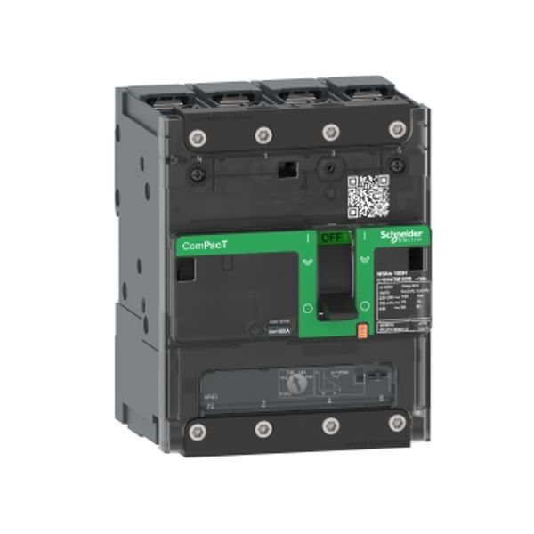Circuit breaker, ComPacT NSXm 100H, 70kA/415VAC, 4 poles 4D (neutral fully protected), TMD trip unit 63A, lugs/busbars image 2