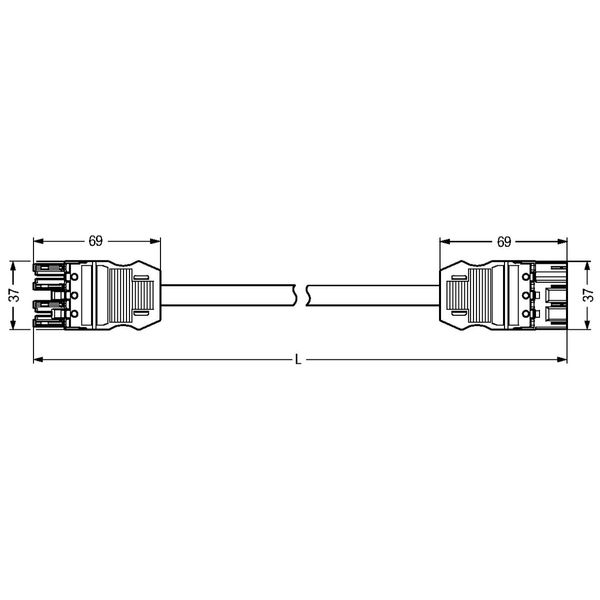 pre-assembled interconnecting cable;Eca;Socket/plug;light green image 2