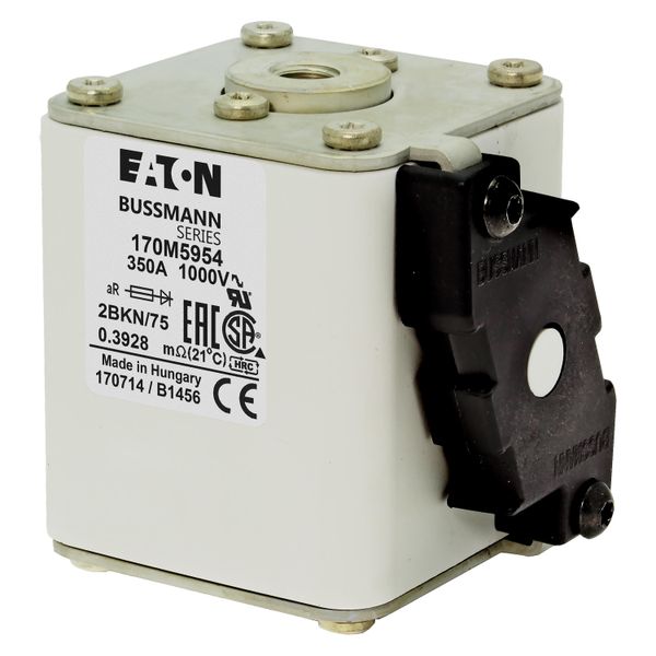 Fuse-link, high speed, 350 A, AC 1000 V, size 2, 59 x 77 x 75 mm, aR, IEC, UL, single indicator image 9