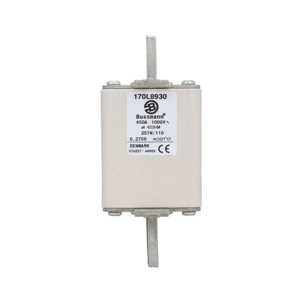 Fuse-link, high speed, 450 A, AC 1000 V, Size 2, 61 x 75 x 140 mm, aR, DIN, IEC, single indicator image 13