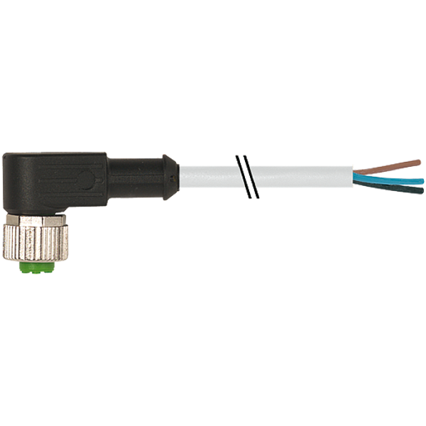 M12 female 90° A-cod. with cable PVC 4x0.34 gy UL/CSA 11m image 1