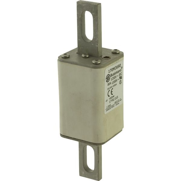 Fuse-link, high speed, 100 A, AC 1250 V, compact size 1, 45 x 45 x 156 mm, aR, IEC, UL image 2