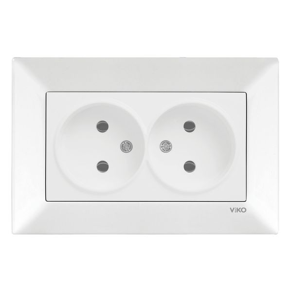 Meridian White Two Gang Socket image 1