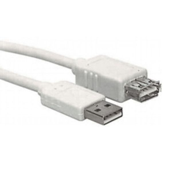 USB 2.0 A-A Extensioncable, A male - A female, Grey, 3m image 1