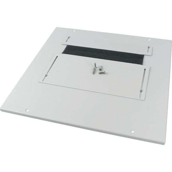 Bottom-/top plate, split, IP30, for WxD=1200x800mm, grey image 5