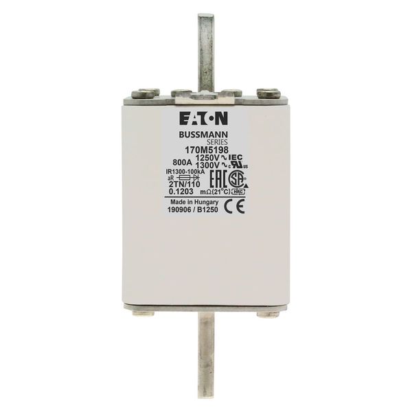 Fuse-link, high speed, 800 A, AC 1250 V, size 2, 61 x 75 x 138 mm, aR, DIN, IEC, type T indicator image 15