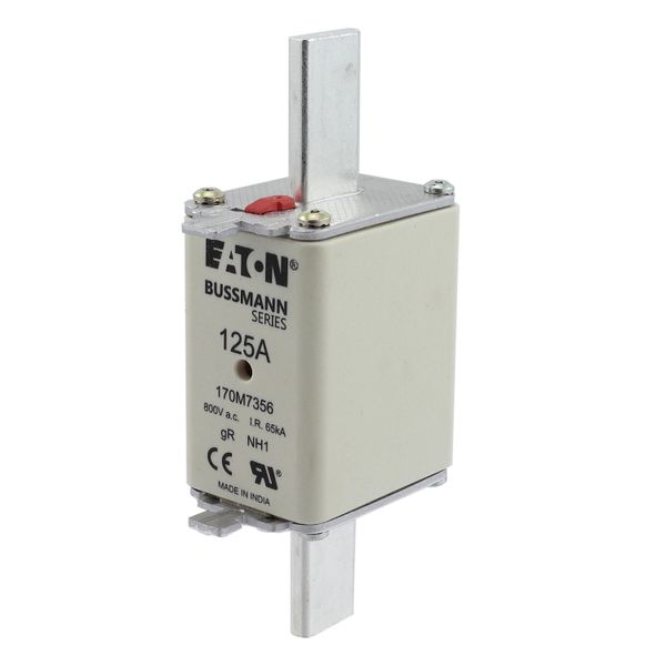 Fuse-link, high speed, 125 A, AC 800 V, NH1, gR, UL, IEC, dual indicator image 3