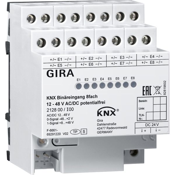 bin.input 8-g 12 - 48 V AC/DC zero-volt. KNX DRA image 1