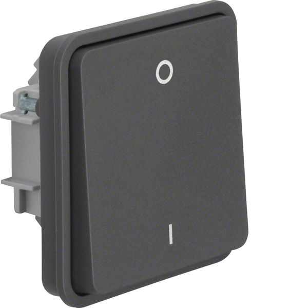 On/off switch insert 2pole with rocker and imprint "0" und "1" W.1 gre image 1
