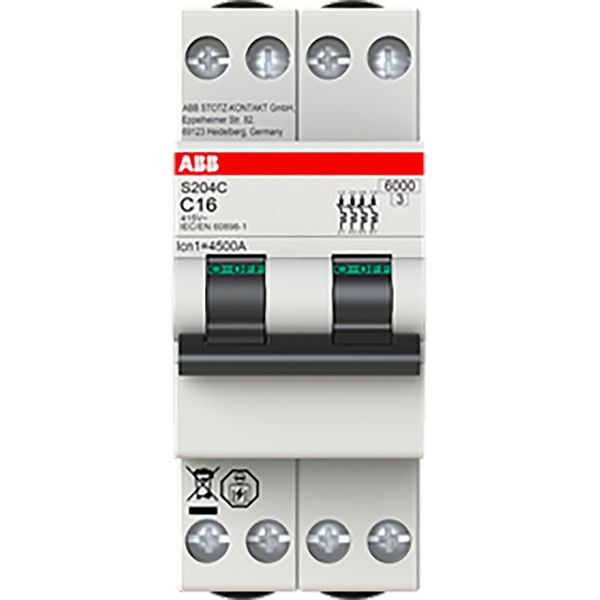 S204C-C2 Miniature circuit breaker - 4P - C - 2 A image 2