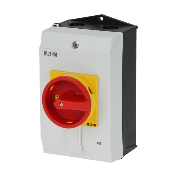 Main switch, P1, 40 A, surface mounting, 3 pole, 1 N/O, 1 N/C, Emergency switching off function, Lockable in the 0 (Off) position, hard knockout versi image 6