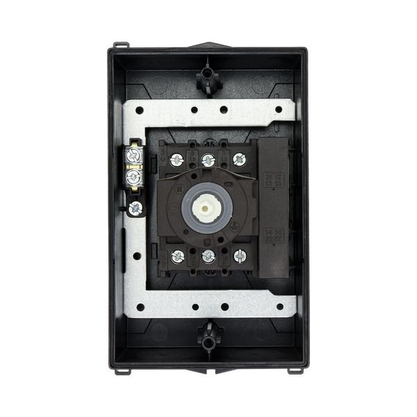 Main switch, P1, 25 A, surface mounting, 3 pole, 1 N/O, 1 N/C, STOP function, With black rotary handle and locking ring, Lockable in the 0 (Off) posit image 21