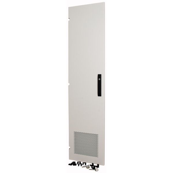 Section door, ventilated IP31, hinges left, HxW = 1400 x 425mm, grey image 1