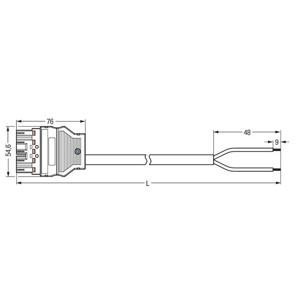 pre-assembled connecting cable Eca Plug/open-ended black image 5