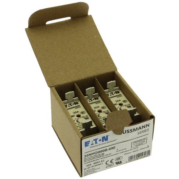 Fuse-link, LV, 35 A, AC 690 V, NH000, gL/gG, IEC, dual indicator, live gripping lugs image 4