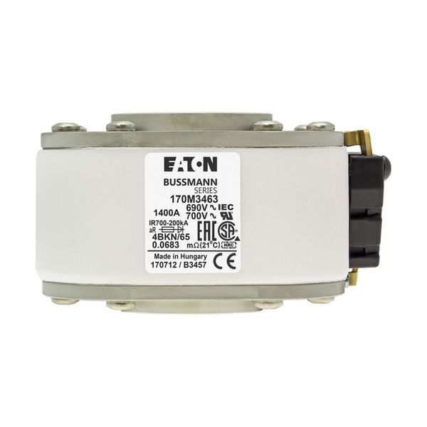 Fuse-link, high speed, 1400 A, AC 690 V, size 4, 105 x 120 x 67 mm, aR, IEC, UL, single indicator image 21