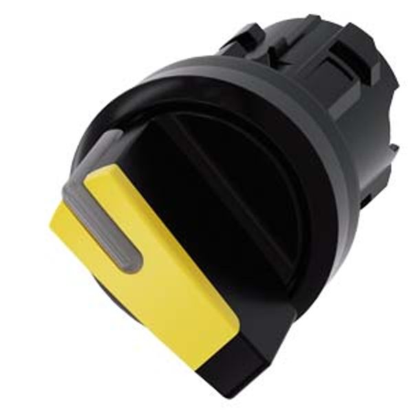 Selector switch, illuminable, 22 mm, round, plastic, yellow, selector switch, short, 3SU1002-2BF30-0AA0-Z Y10 image 2